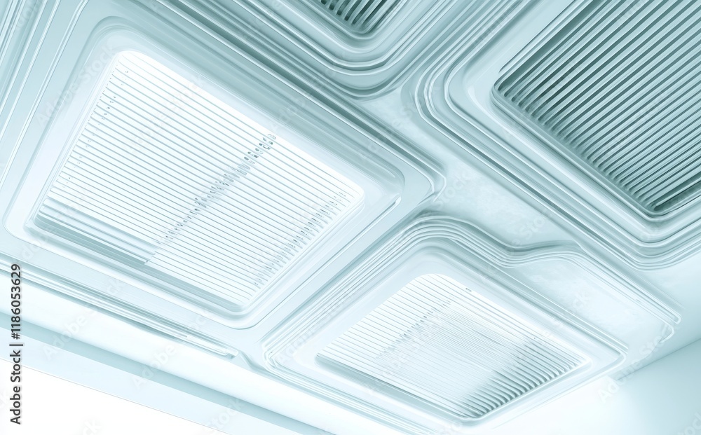 Poster future-oriented abstract white interior. polygon artwork. architectural backdrop. 3d illustration an