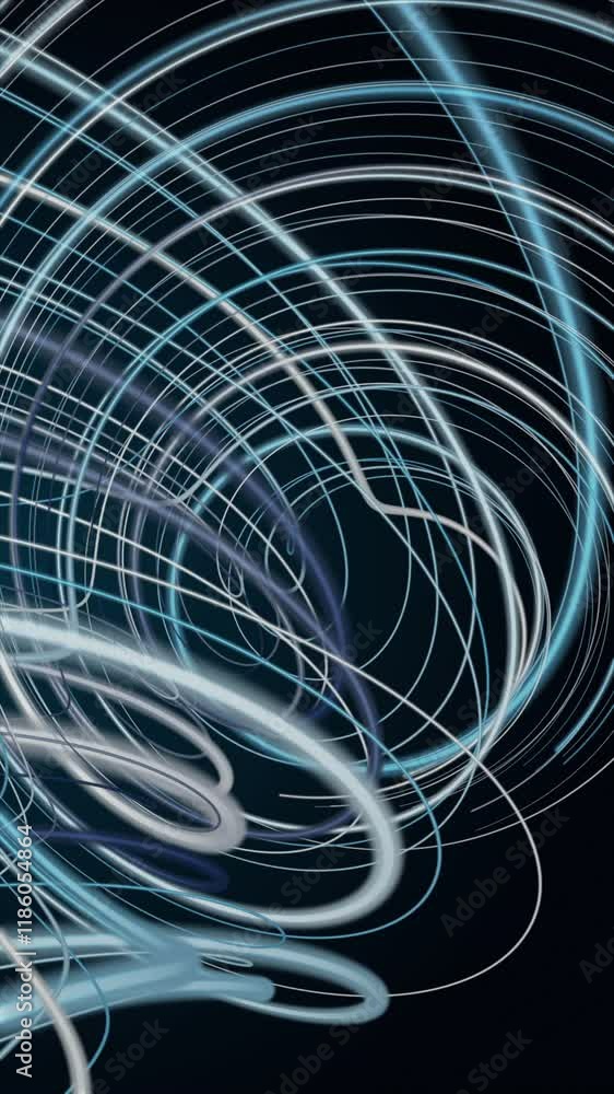 Poster fantastic vertical video animation with stripe wave object in slow motion, 2304x4096 loop 4k