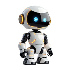 Cute Futuristic Robot with Glowing Eyes in a Playful Stance