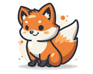 Fototapeta premium Cute cartoon fox. Vector illustration of a cute little fox
