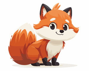 Obraz premium Cute red fox. Vector illustration of a cartoon character