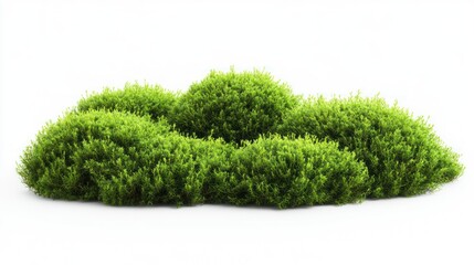 Fototapeta premium Lush green moss clump isolated, nature, white background, garden design