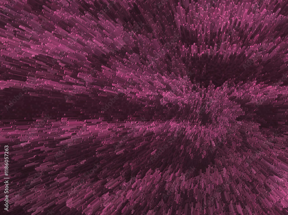 Fototapete dynamic abstract background with extruded pixelated blocks in vibrant magenta. perfect for tech, dig