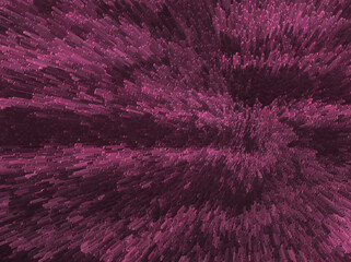 Dynamic abstract background with extruded pixelated blocks in vibrant magenta. Perfect for tech, digital, and modern design projects