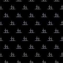 Wind turbine icon isolated seamless pattern on black background