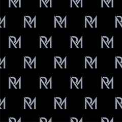 RM letter concept pattern seamless isolated on black background