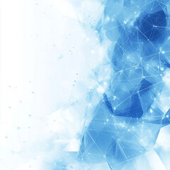 Abstract blue geometric background with connected lines and light dots illustrating technology