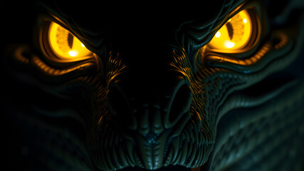 Naklejka premium Dragon close up eye fantasy illustration. Digital art. Generative AI