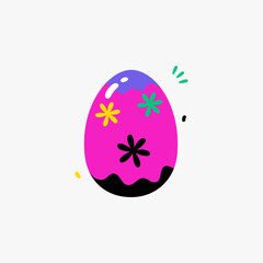 Easter egg in flat vector illustration symbolizing spring celebration and festive traditions, isolated on white background