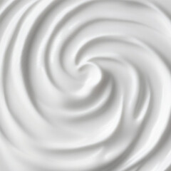 Realistic White Cream or Milk Swirl Texture for Cosmetic, Food, and Skincare Product Design. Vector illustration