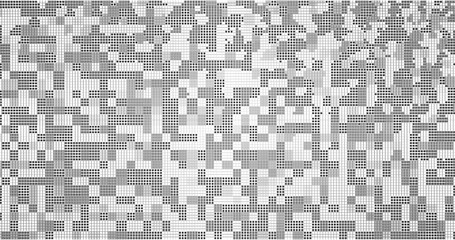 Pixels texture. Pixel Abstract Mosaic Gradient Design Background. Monochromatic Abstract Background Isolated on white. Vector Illustration.