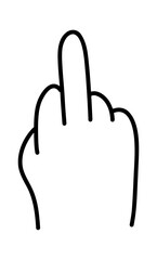 Obraz premium Hand-Drawn Middle Finger Gesture. Edgy Vector Illustration for Humorous or Bold Graphic Design Projects
