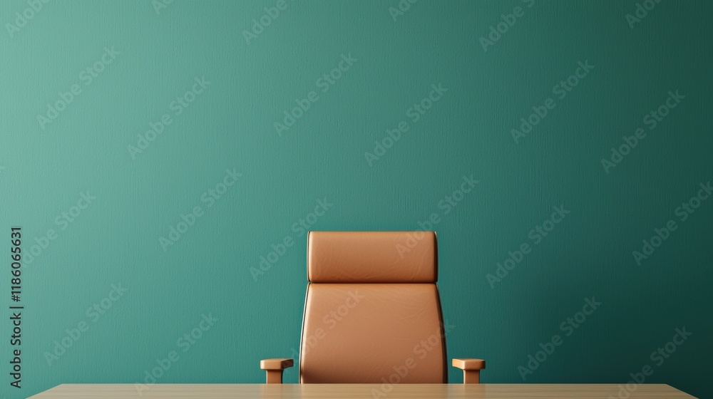 Poster empty office chair inviting to sit and work in a minimalist space
