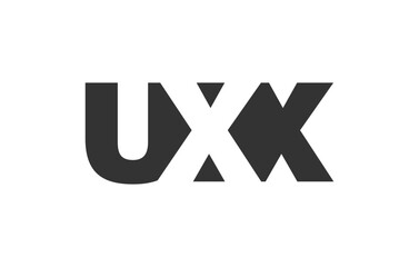 UXX logo design. Initial letter U X X bold font style for tech startups, consulting, corporate branding. Creative company name, headlines typography identity, trendy logotype.