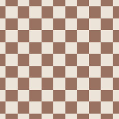 Checkered Background in Earthy Tones. Mocha Mousse Trend Color Design.
