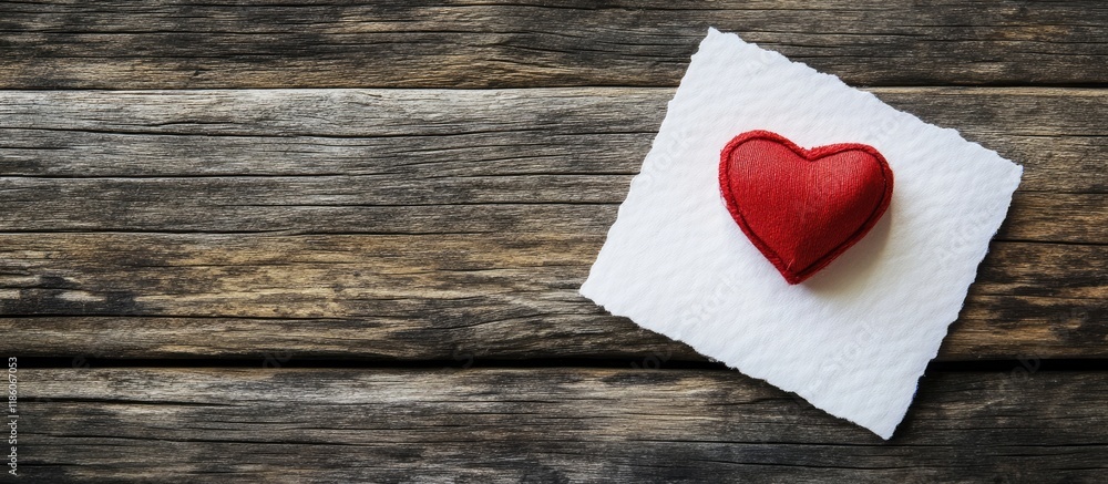 Poster note paper featuring a heart on a wooden background conveying love and valentine s theme with copysp
