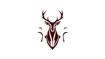 elegant deer logo on white background. Generative AI