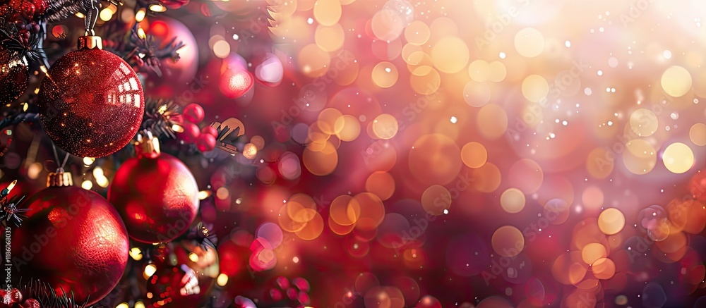 Poster background of blurred christmas and new year holidays. with copy space image. place for adding text 