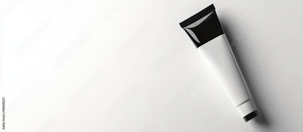 Poster empty tube of cosmetic product isolated on white. with copy space image. place for adding text or de