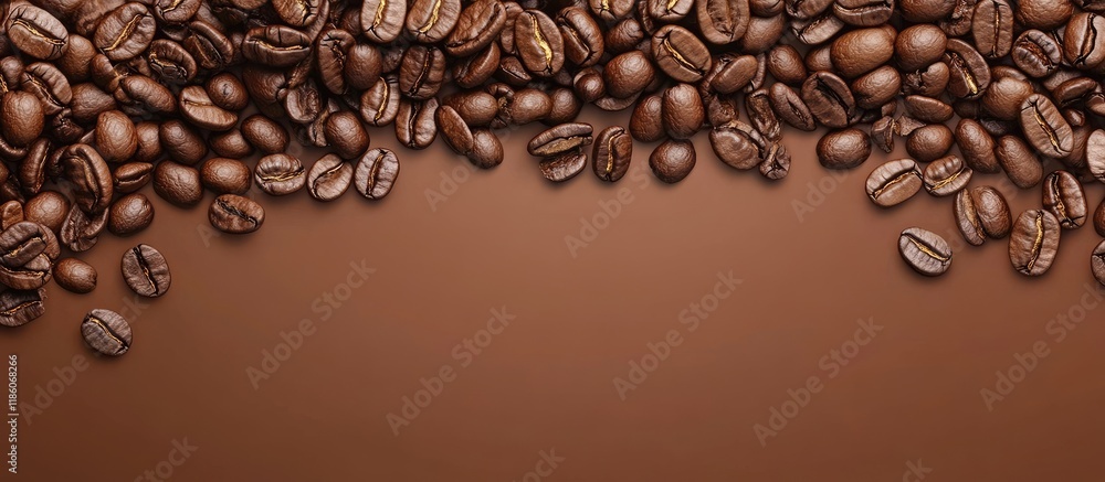 Leinwandbilder Coffee beans seeds and roasted coffee for espresso and cappuccinos. with copy space image. Place for adding text or design