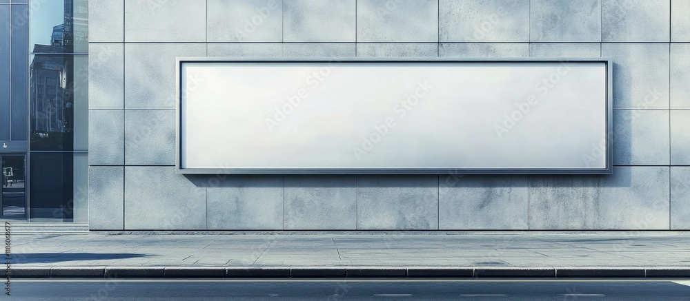 Poster Large empty billboard on a street wall with space on banners to include your own text. with copy space image. Place for adding text or design