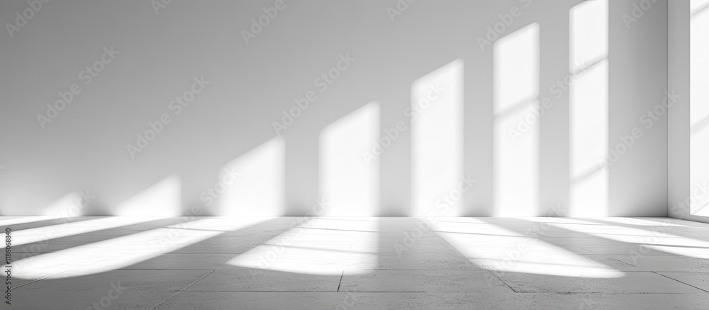 Fototapete light and shadow lines on a white wall. with copy space image. place for adding text or design