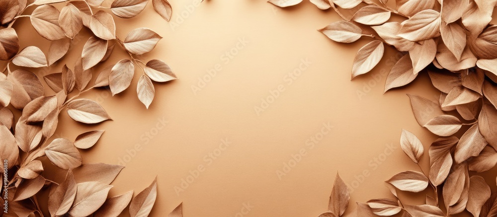 Fototapete beautiful wallpaper background featuring leaves in a brown color tone. with copy space image. place 