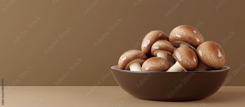 Leinwandbilder mushrooms in a dish. with copy space image. place for adding text or design