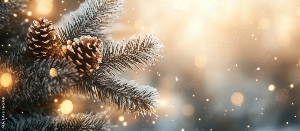 Aufkleber Lovely Christmas backdrop New Year Selective focus on celebration. with copy space image. Place for adding text or design