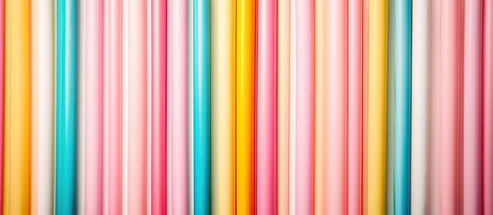 Drinking straws in various fun colors create a patterned background for drinks or special summer parties. with copy space image. Place for adding text or design
