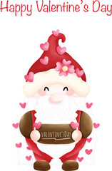 valentine gnome with heart