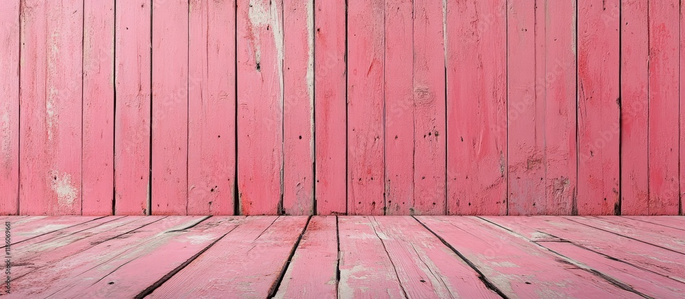 Aufkleber old wall separates with pink wood. with copy space image. Place for adding text or design