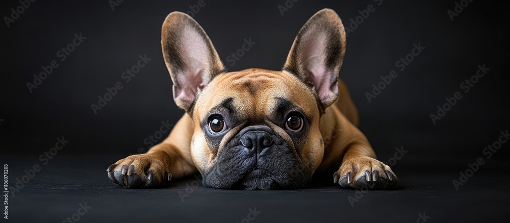 Aufkleber studio photograph of a french bulldog. with copy space image. place for adding text or design