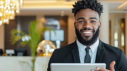 Professional transitions from work video call to warm conversation with spouse in hotel workspace