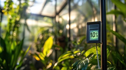 Greenhouse humidity sensor reading 10%.