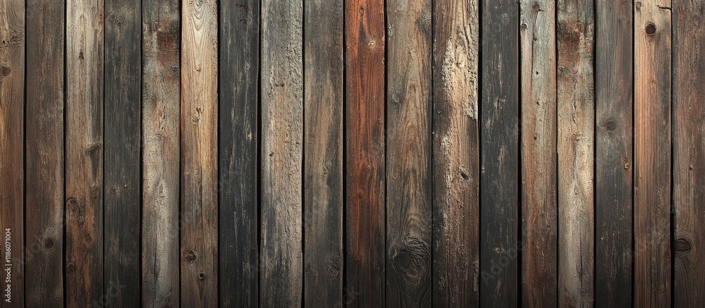 Poster aged wooden fence rustic wooden boards vintage texture background. with copy space image. place for 