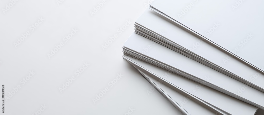 Leinwandbilder Stack of paper sheets isolated against a white background. with copy space image. Place for adding text or design