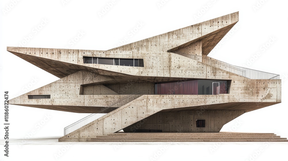 Poster modernist structures with a focus on geometric patterns in concrete