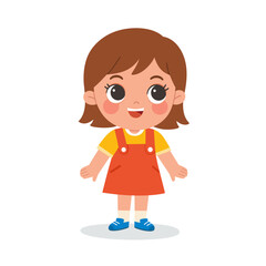 Fototapeta premium Happy Kid standing pose and smiling. Happy Little Kid Having Fun Enjoying Childhood.