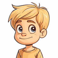 Obraz premium Cute boy character on white background. Vector illustration. Cartoon style