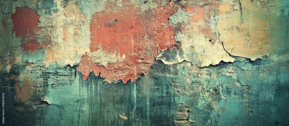 Fototapete blurred abstract backdrop textured grunge wall fragment of graffiti with old paint. with copy space 