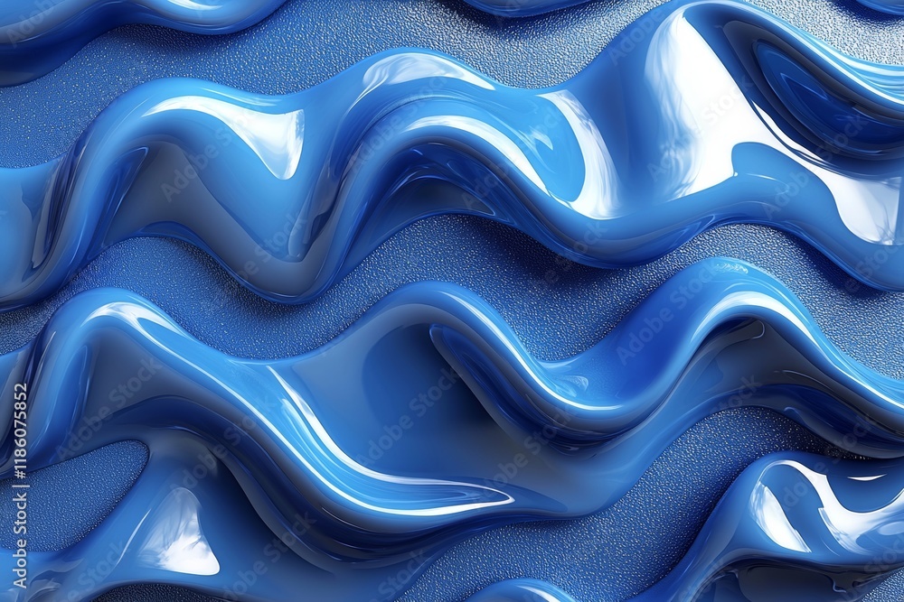 Fototapete Blue-toned reflection flow gradient with a motion graphic energy background layer effect in a continuous loop for display or computer