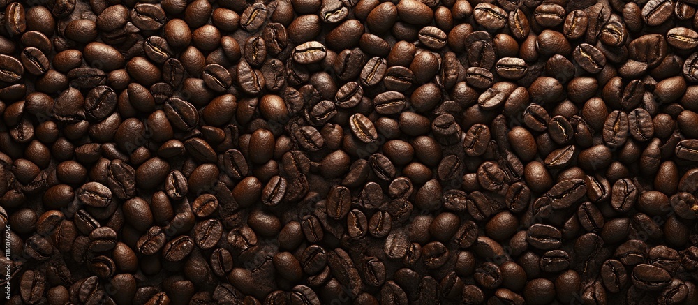 Leinwandbilder Background texture of coffee beans. with copy space image. Place for adding text or design
