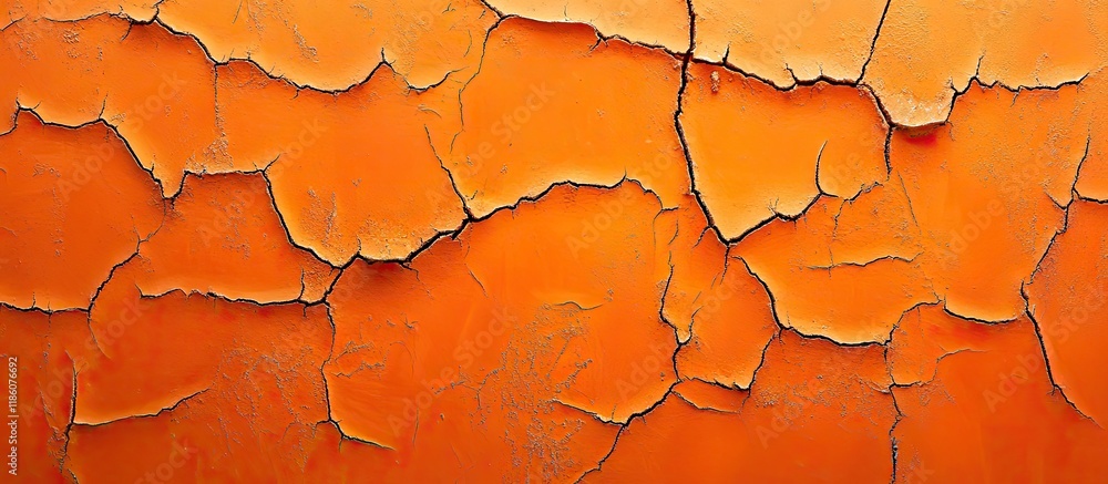 Fototapete wall surface for backdrop paint color corvette hue orange features cracks dents and cavities. with c