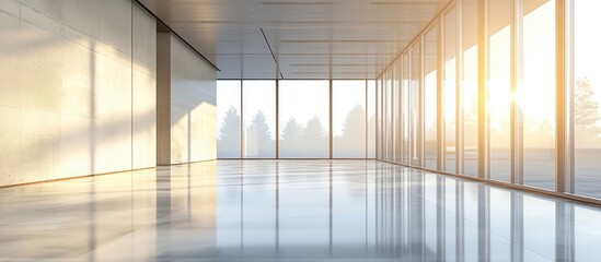 Obraz premium Vacant floor in a contemporary office building. with copy space image. Place for adding text or design