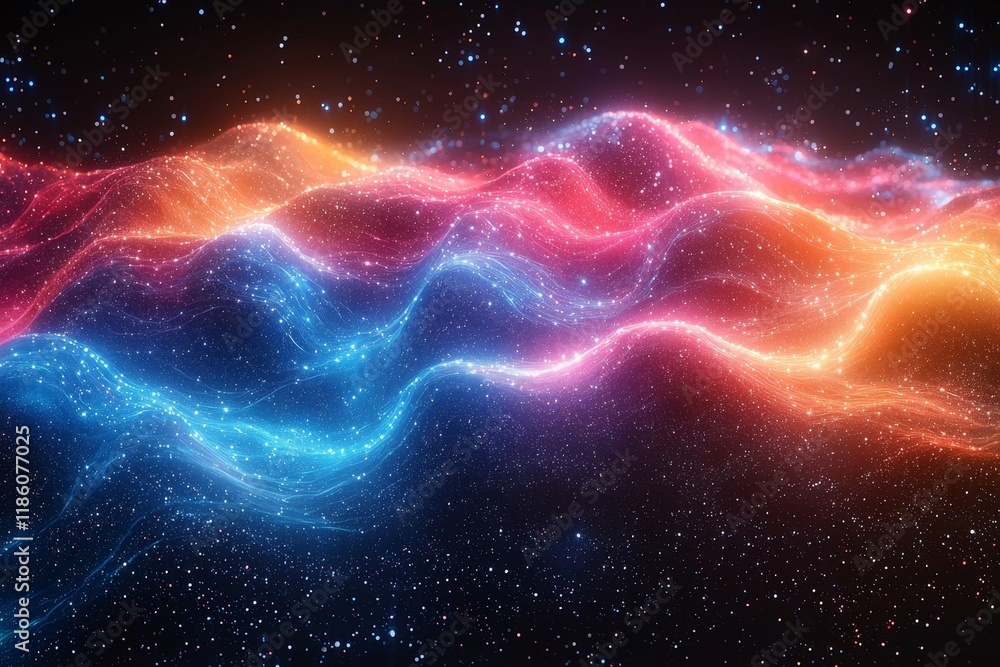 Poster dynamic particle waves provide a visually stunning backdrop for digital animations, improving motion