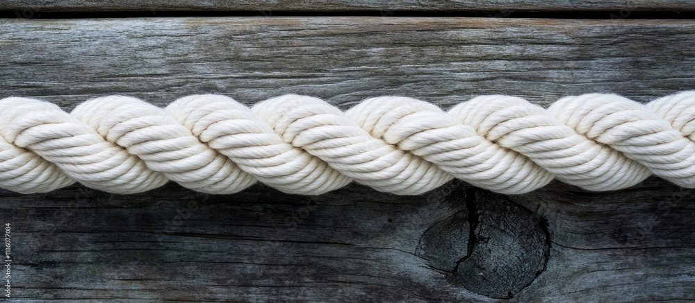 Poster close up of a white rope in a wooden house. with copy space image. place for adding text or design