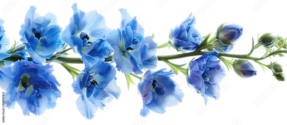 Fototapete delphinium against a white background. with copy space image. place for adding text or design