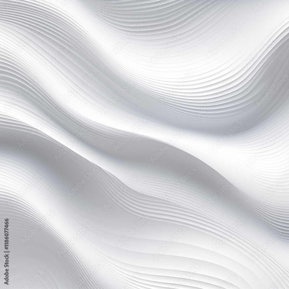 Poster abstract white wave pattern modern architectural curves 3d render
