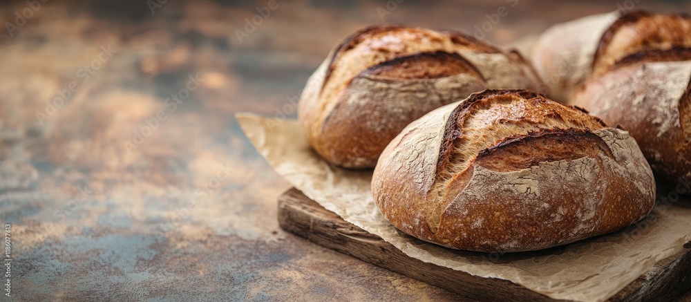 Poster buckwheat bread gluten free pastry in a rustic style background selective focus copy space
